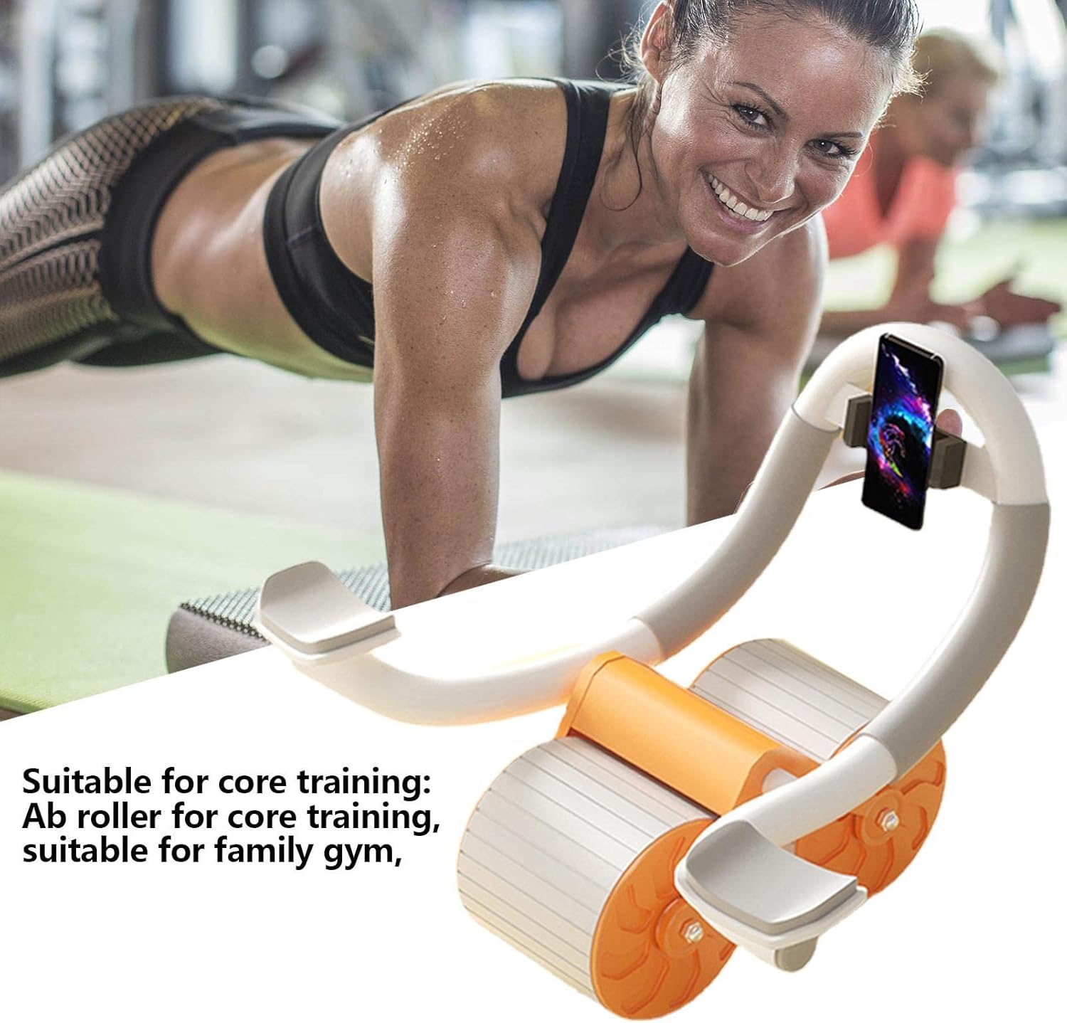 عجلة تمارين البطن بدعامة للمرفق وارتداد تلقائي