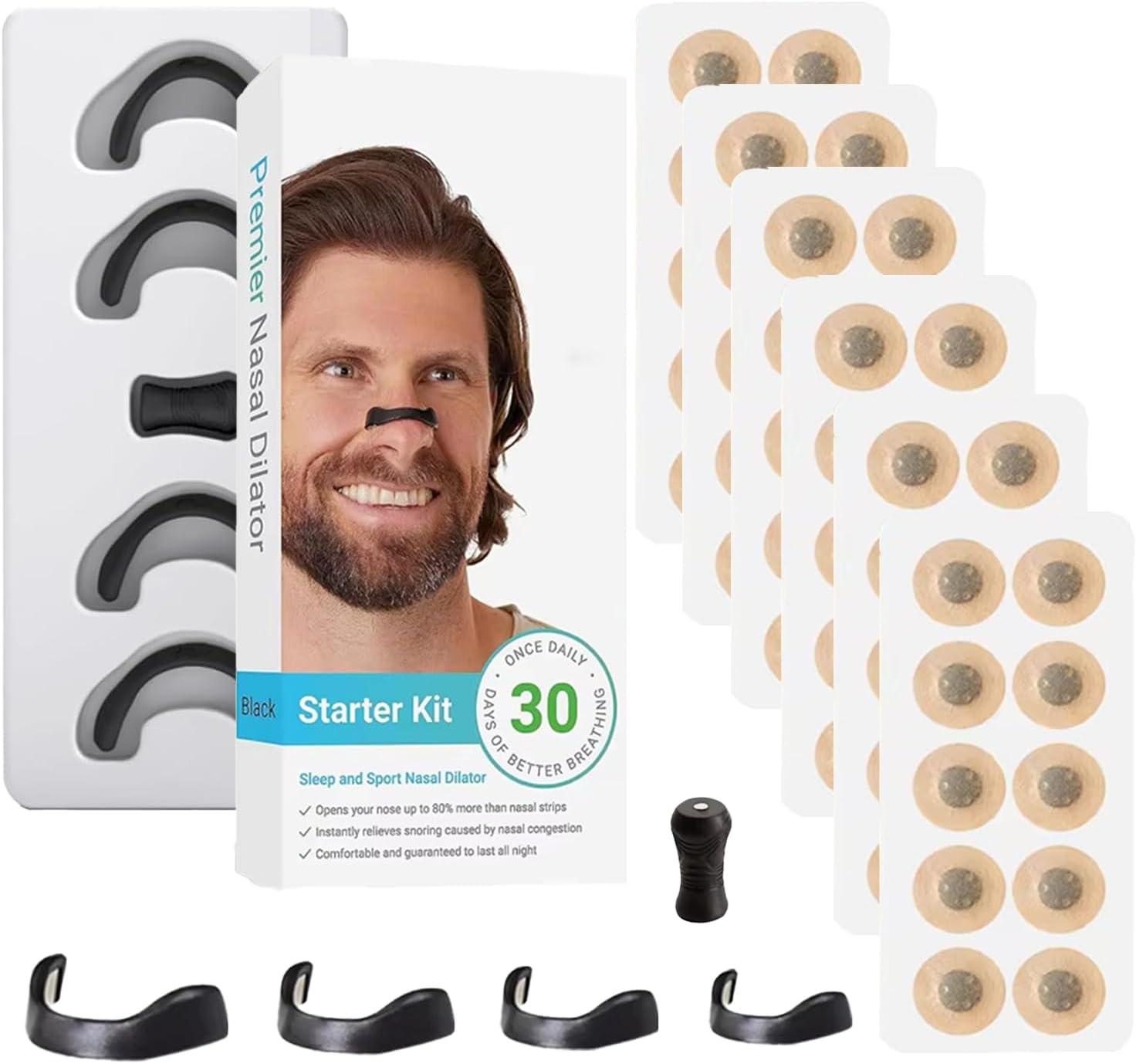 شرائط أنف مغناطيسية مضادة للشخير، عبوة 15 شريطًا