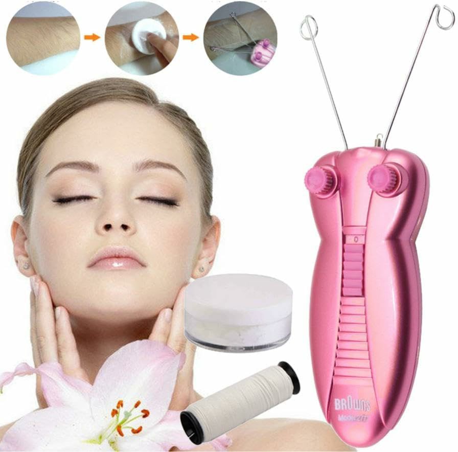 جهاز كهربائي لإزالة شعر الوجه بالخيط، جهاز إزالة الشعر الأوتوماتيكي لإزالة الشعر الناعم من الوجه والذقن والشفة العليا والذراعين